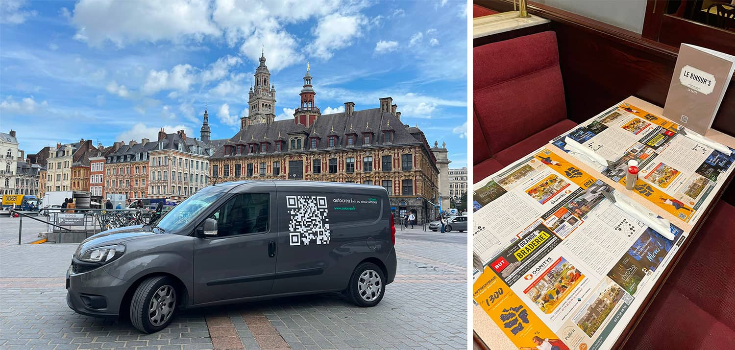 Set de table publicitaire à Lille et Rennes