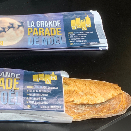 Etui à baguette publicitaire La grande parade de Noël