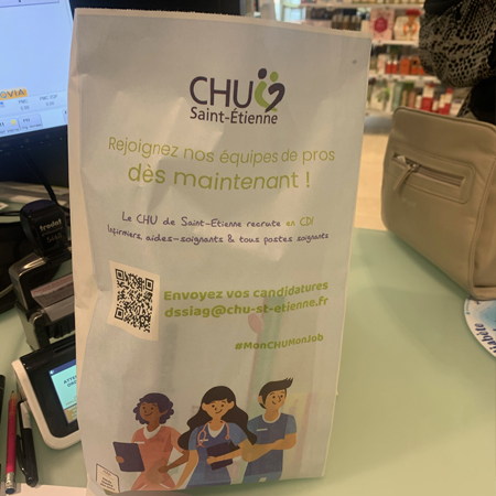 Sachet à pharmacie publicitaire CHU Saint Etienne